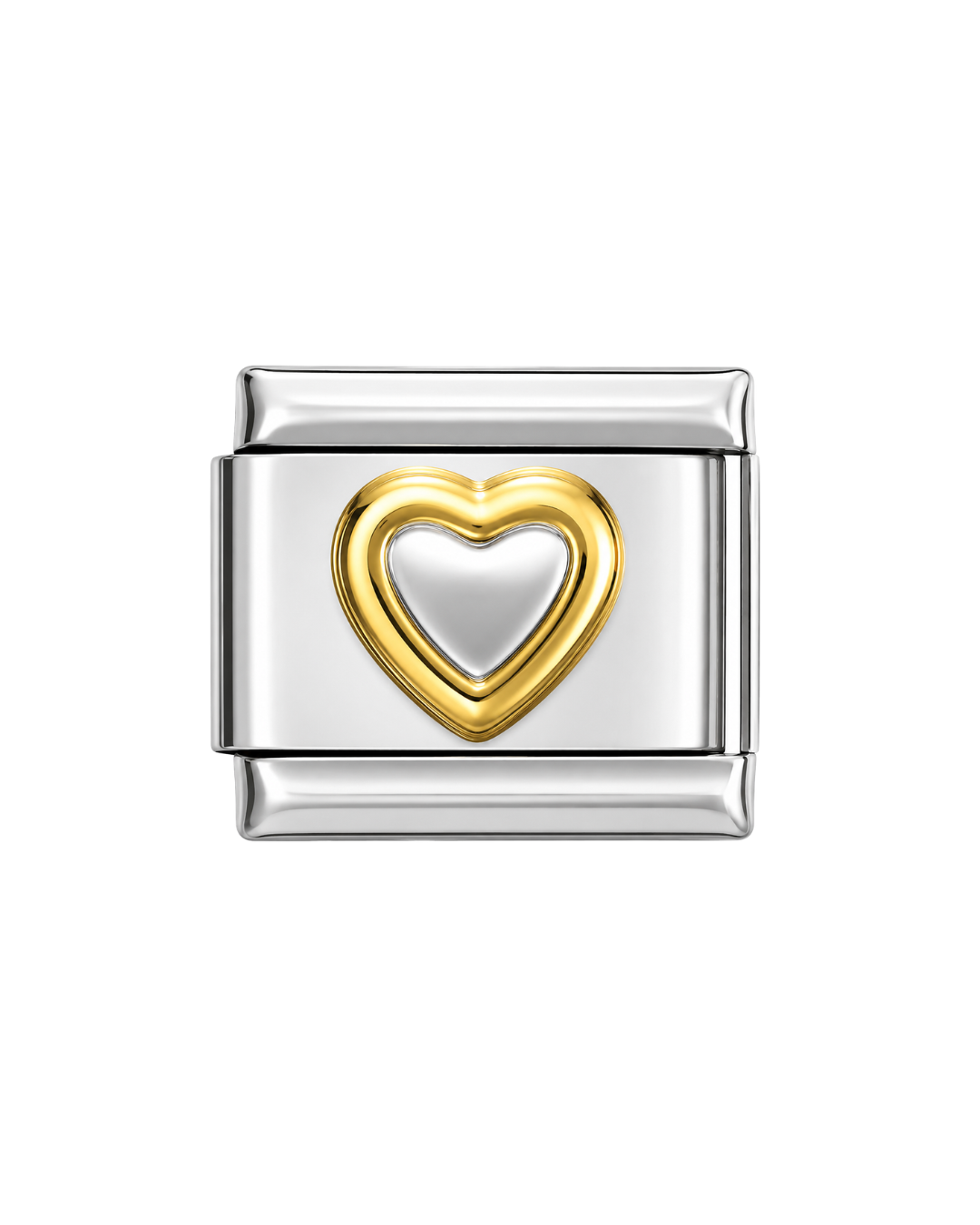 Corazón silver & gold classic charm