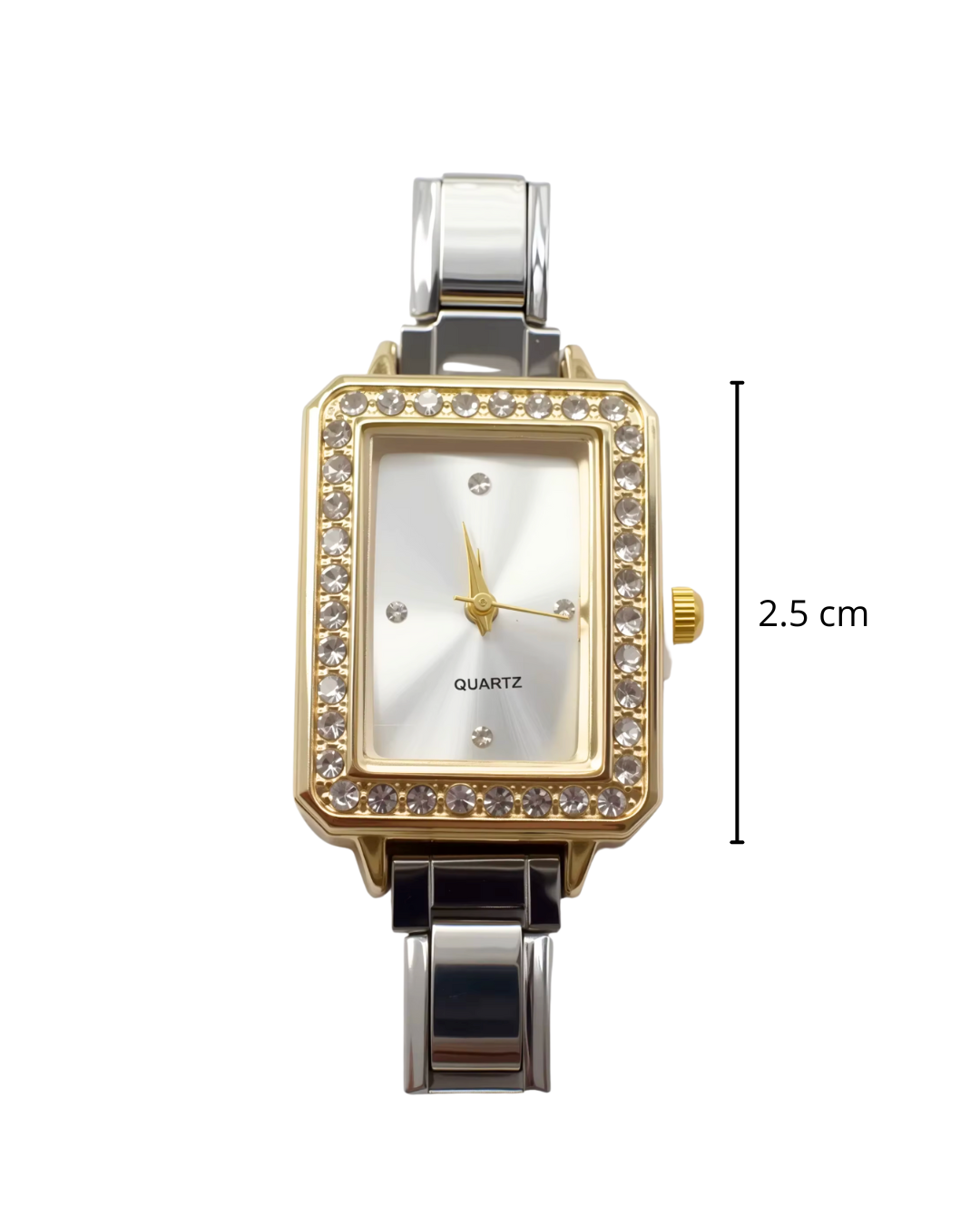 Italian Watch Square Silver & Gold