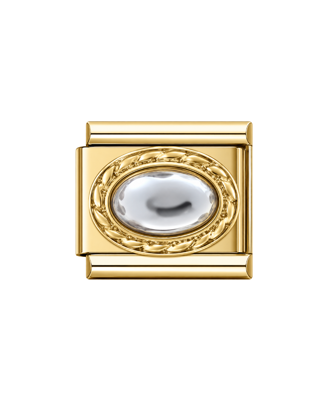 White golden stone charm