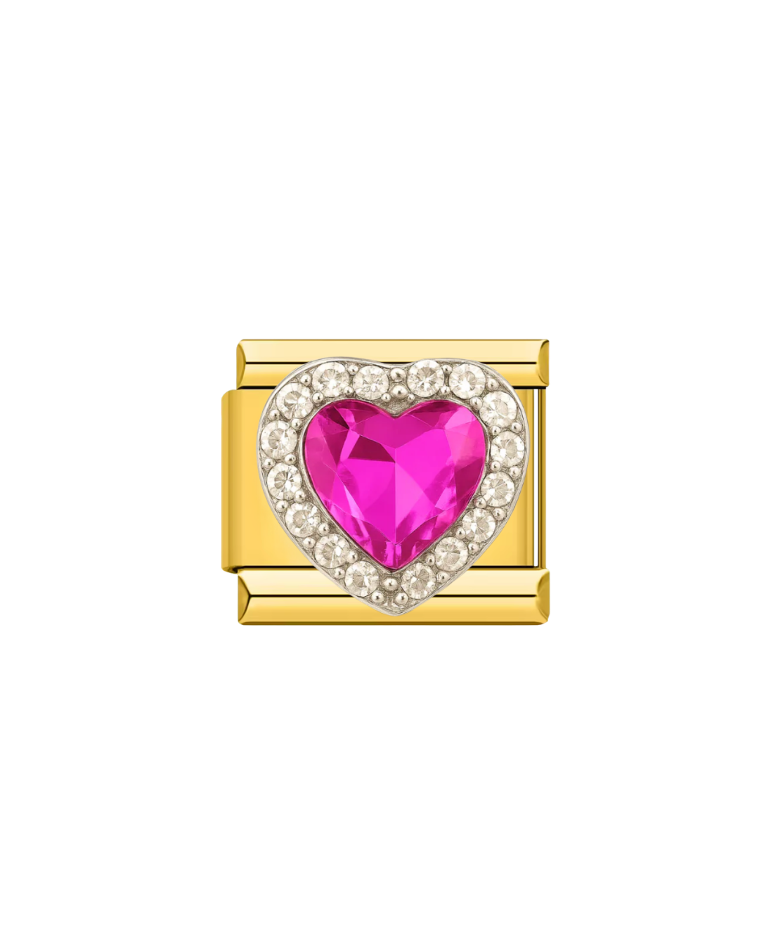 Pink heart golden charm