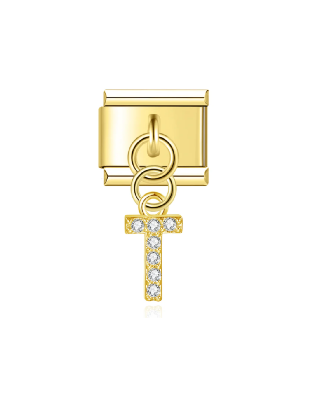 Colgante letras circonia golden