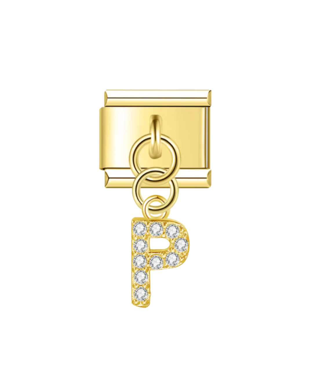 Colgante letras circonia golden