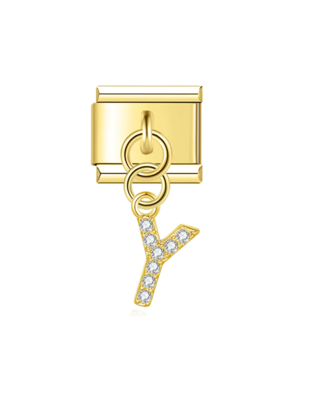Colgante letras circonia golden