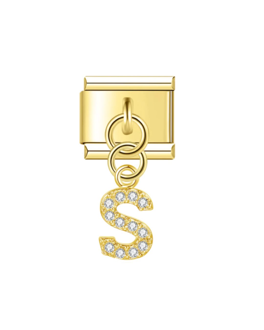 Colgante letras circonia golden