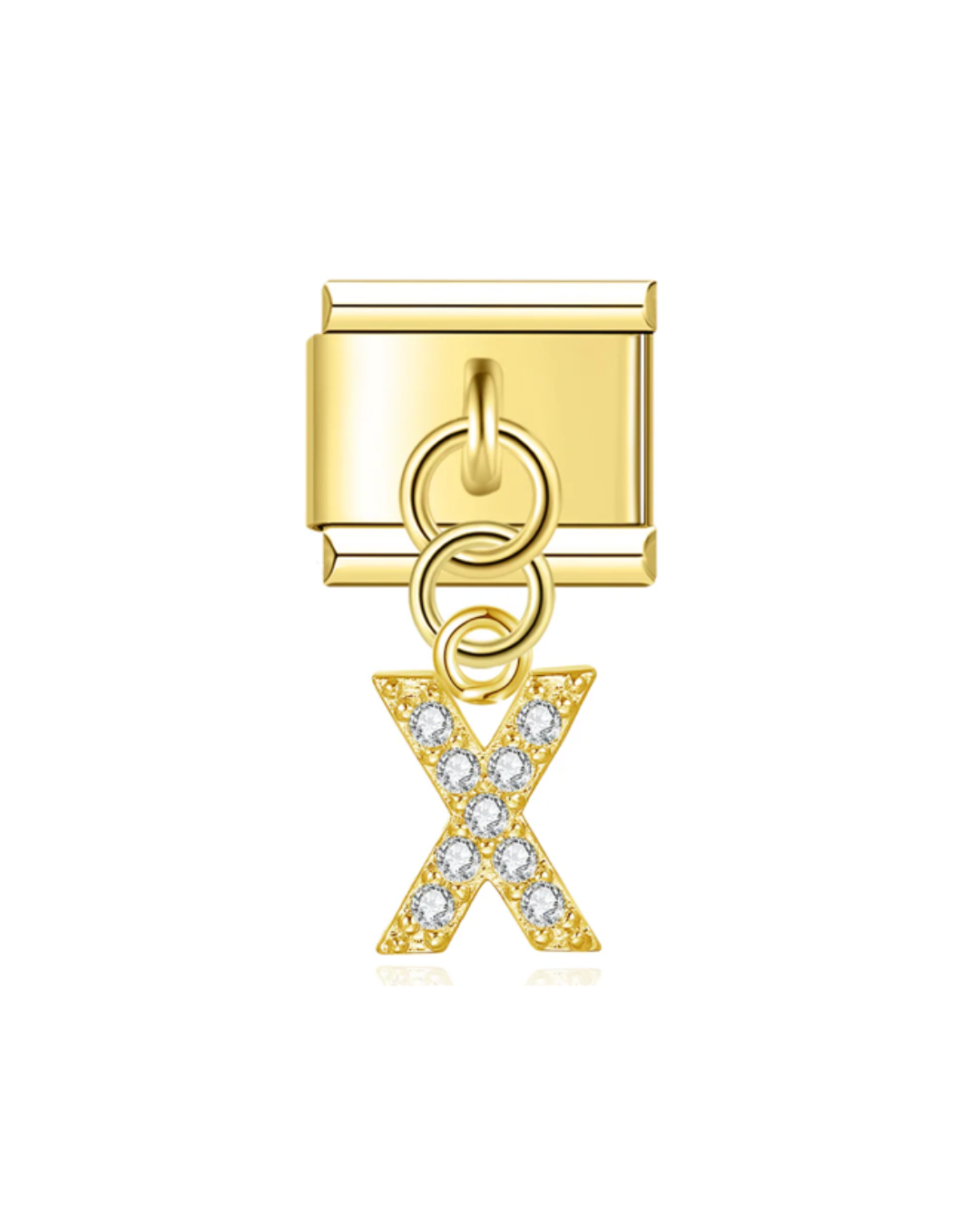 Colgante letras circonia golden