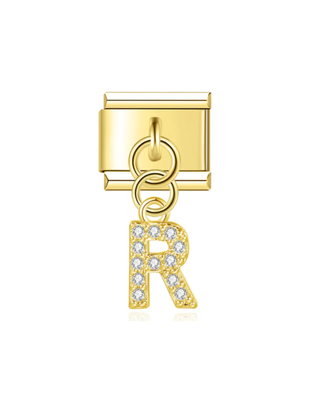 Colgante letras circonia golden