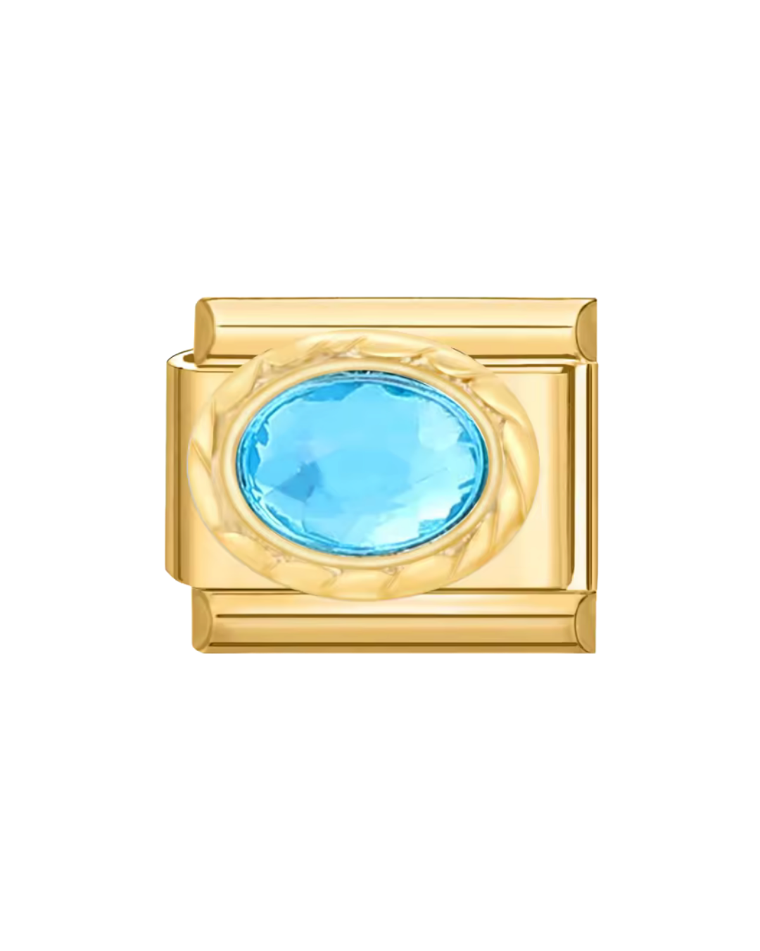 Sky blue stone golden charm
