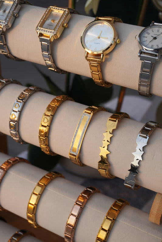 Brazalete cristales golden