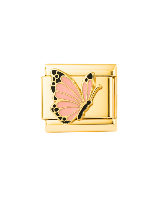 Pink Butterfly golden charm