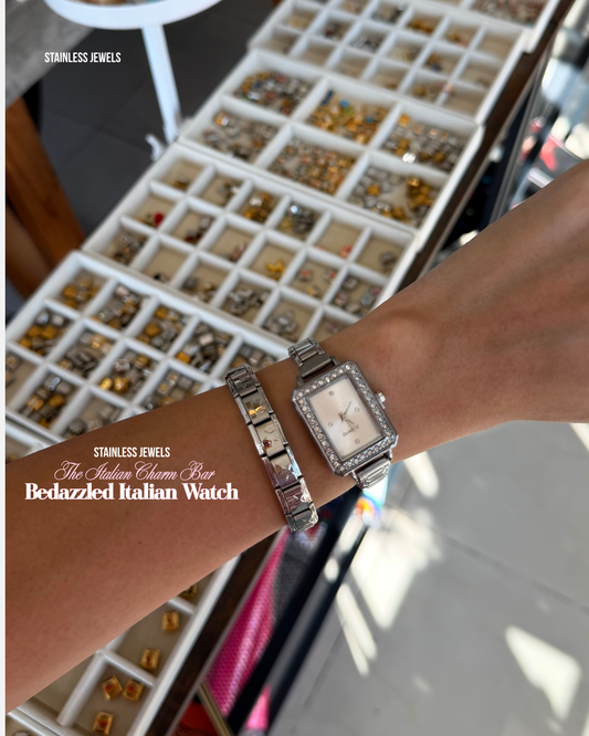 Bedazzlled Silver Italian Watch