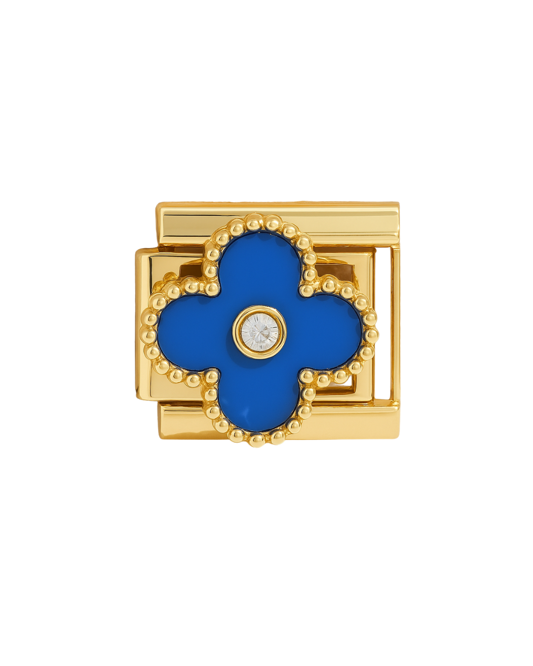 Trébol azul golden charm – Stainless Jewels
