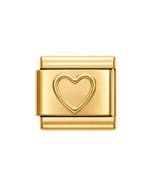 Corazón golden classic charm