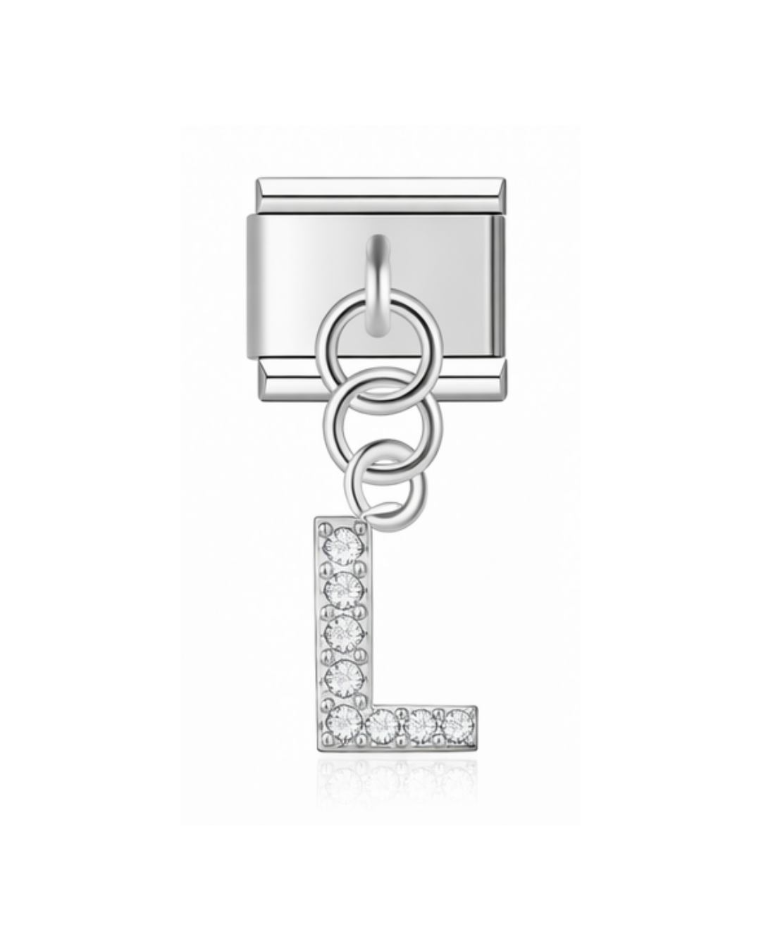 Colgante letras circonia silver