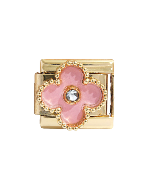 Trébol pink golden charm