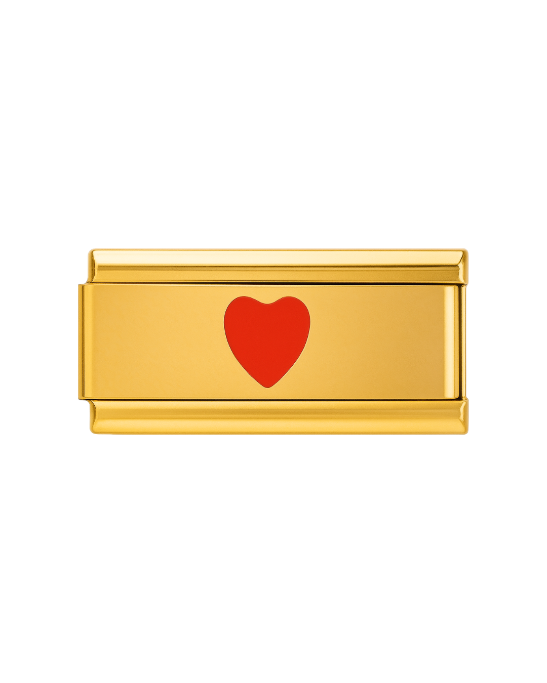 Red-heart golden double charm