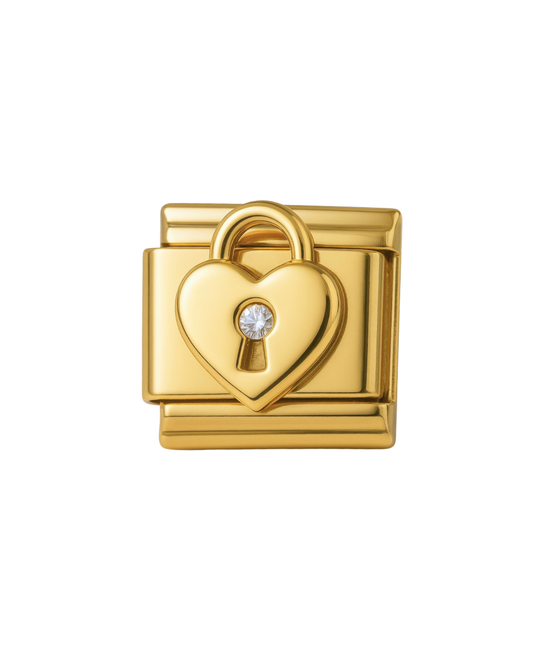 Candado corazón golden charm