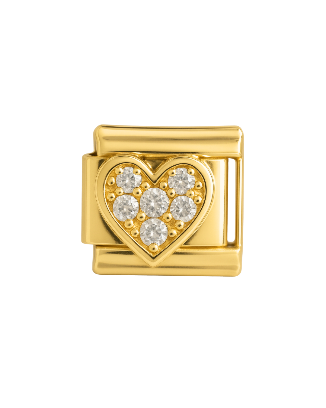 Corazón brillante golden charm