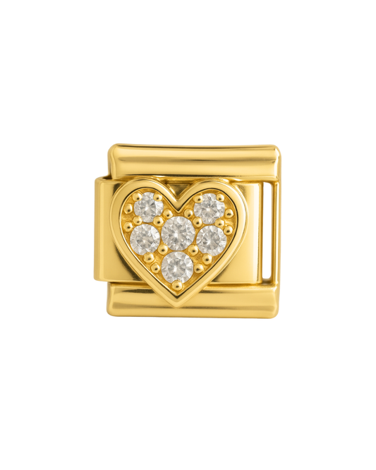 Corazón brillante golden charm