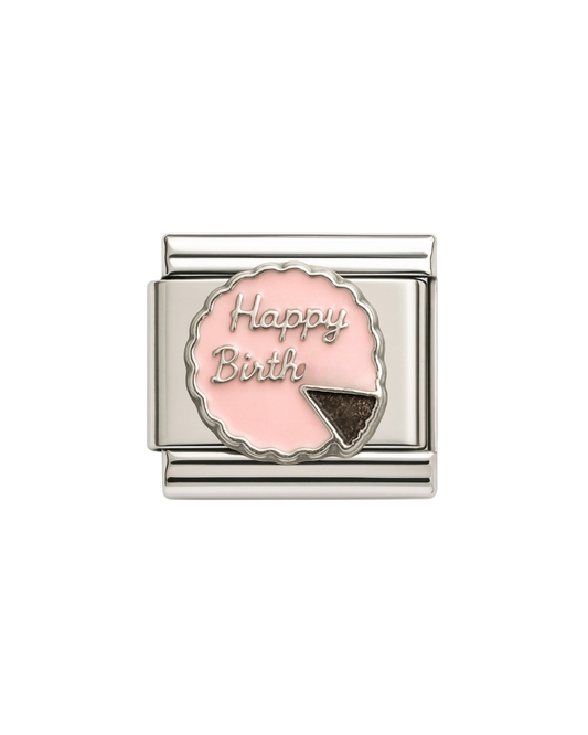 Pink Birthday cake charm