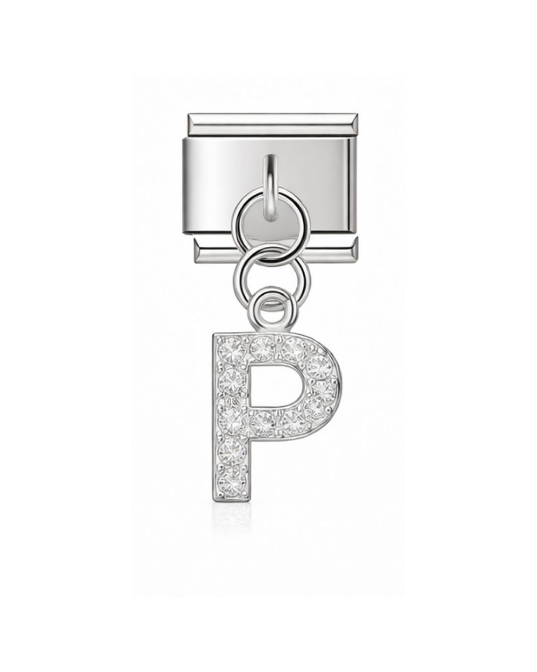 Colgante letras circonia silver