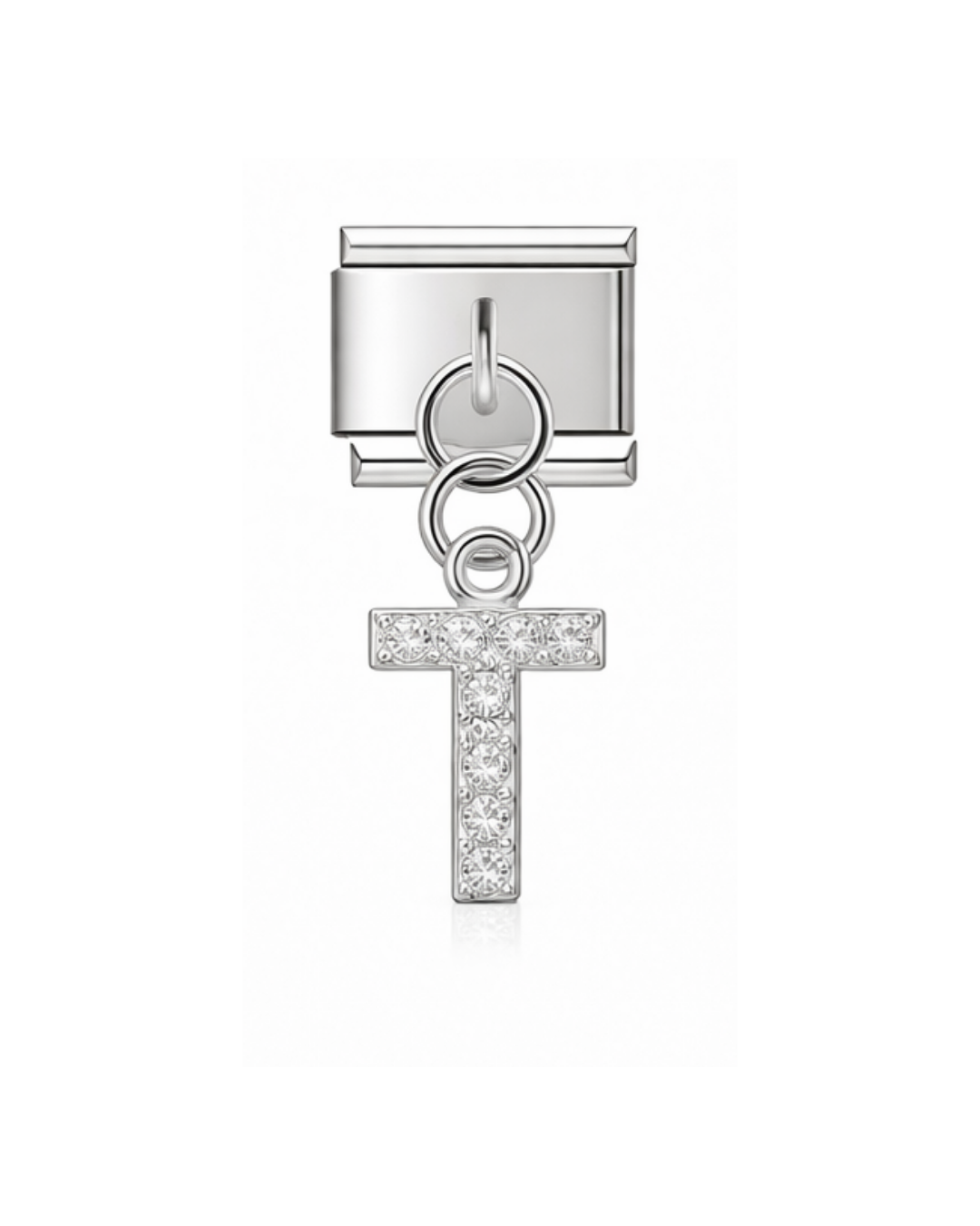 Colgante letras circonia silver