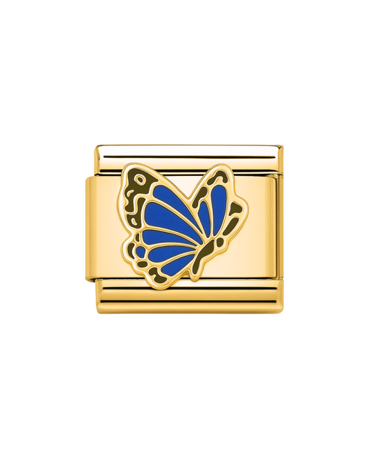 Blue butterfly golden charm