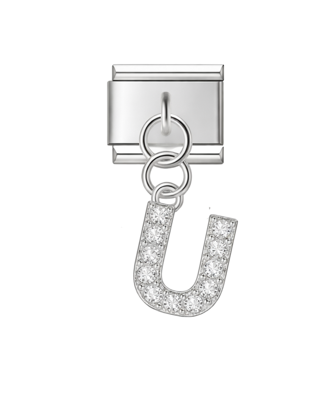 Colgante letras circonia silver