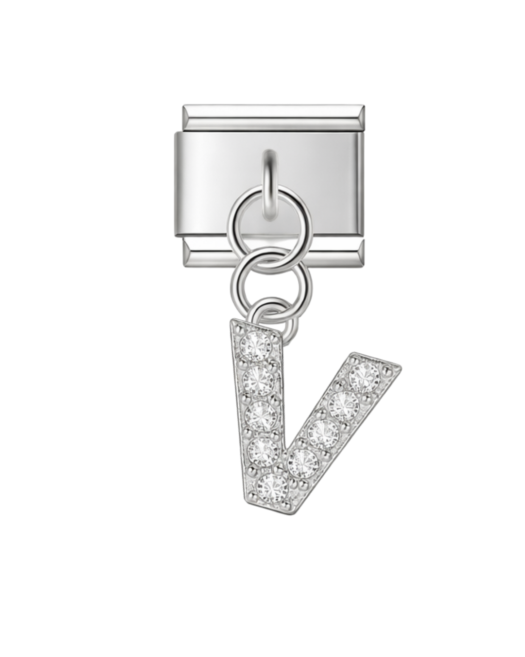 Colgante letras circonia silver