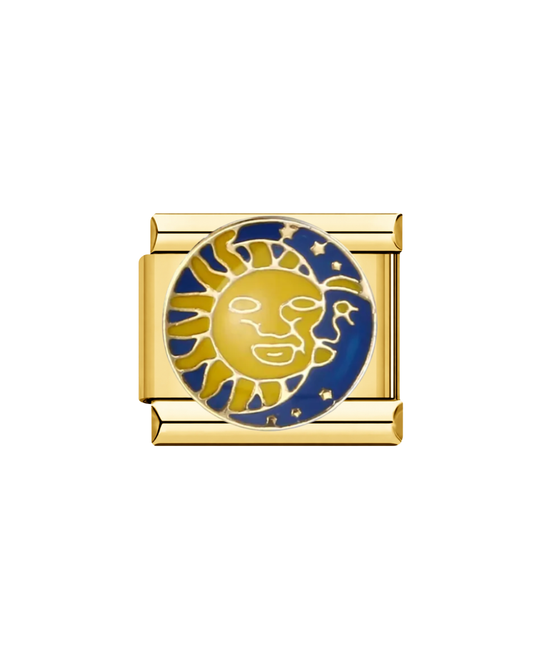 Sun & moon golden charm