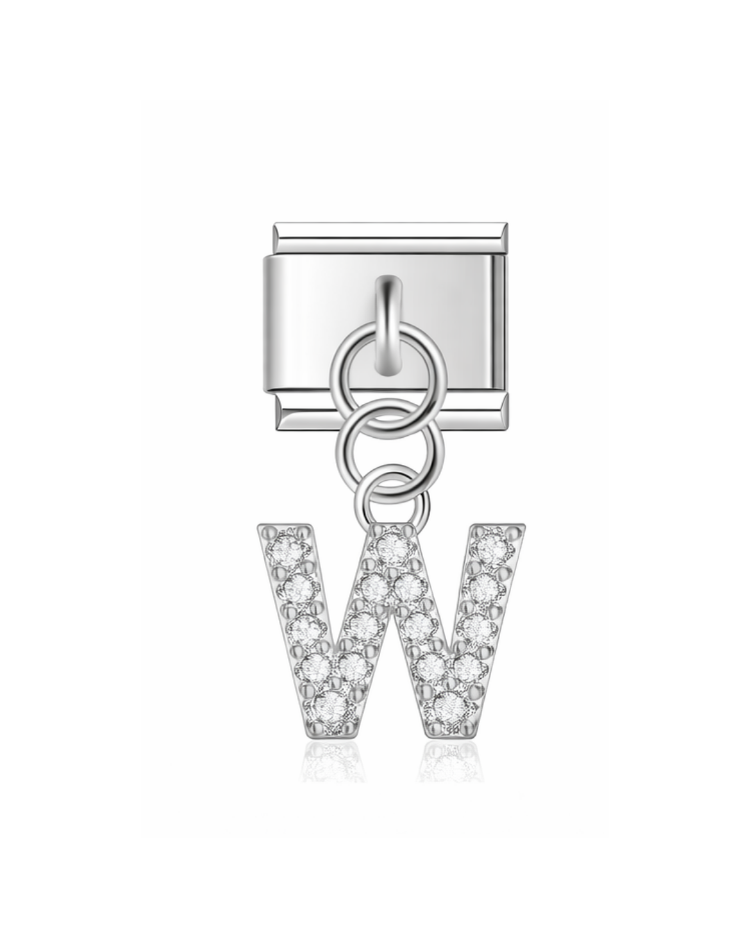 Colgante letras circonia silver