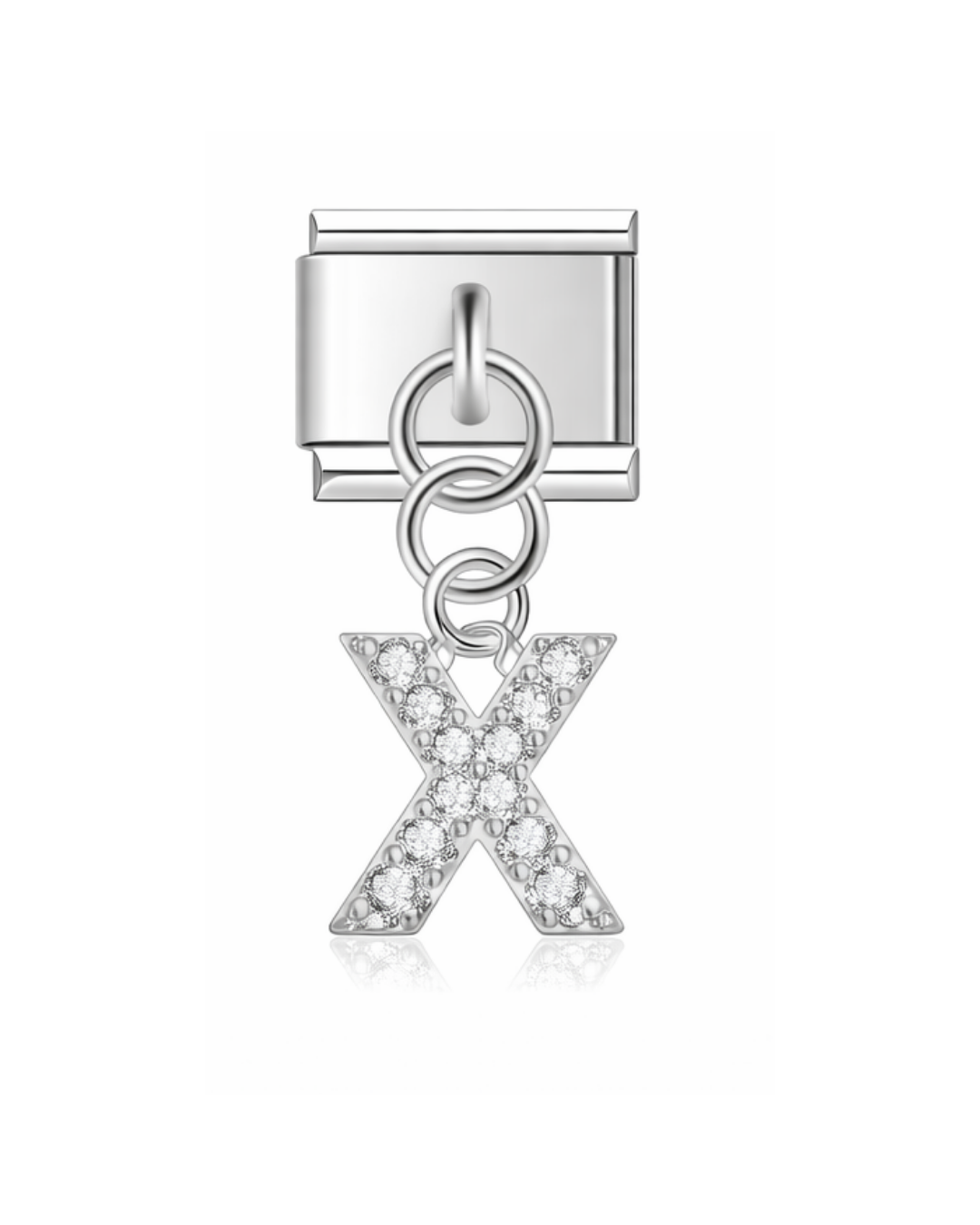 Colgante letras circonia silver