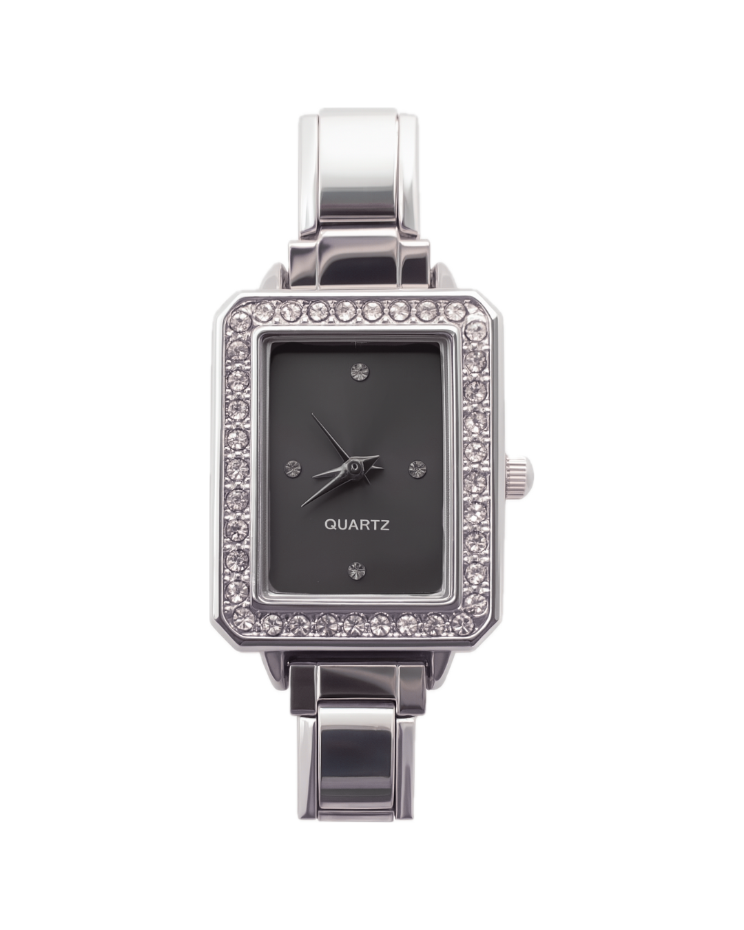 Italian Watch Square Black Silver