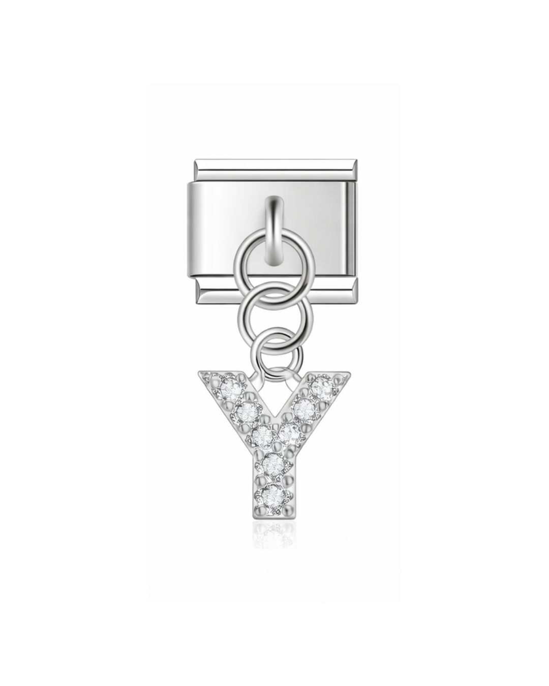 Colgante letras circonia silver