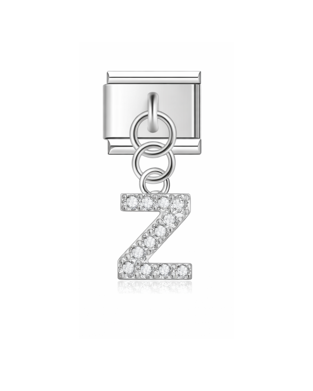 Colgante letras circonia silver