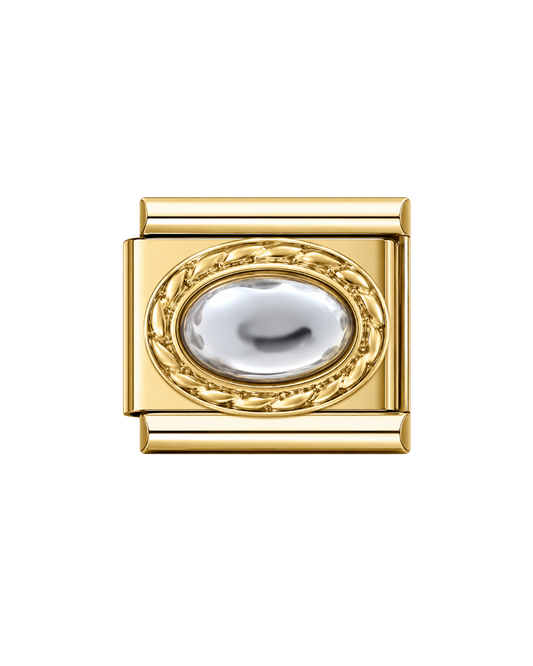 White golden stone charm