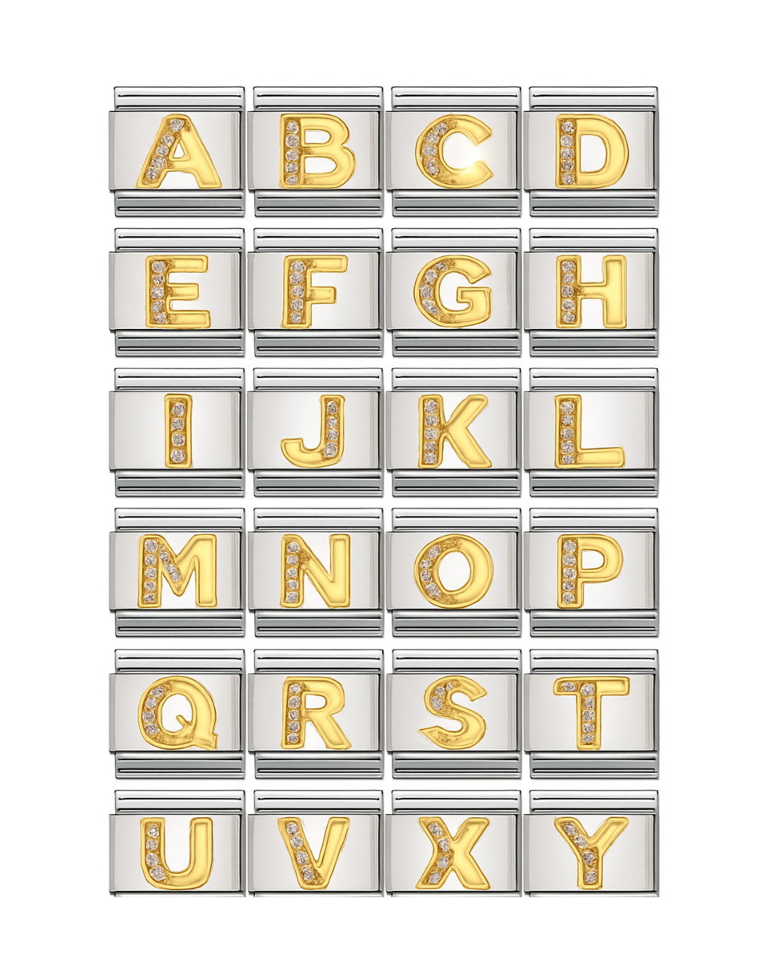 Letras especiales silver & gold charm