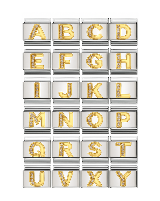 Letras especiales silver & gold charm