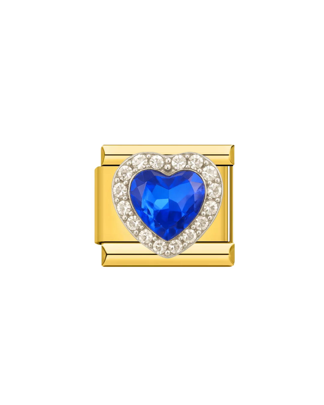 Blue heart golden charm