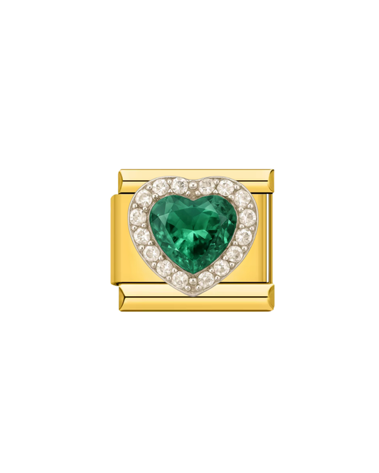 Green heart golden charm