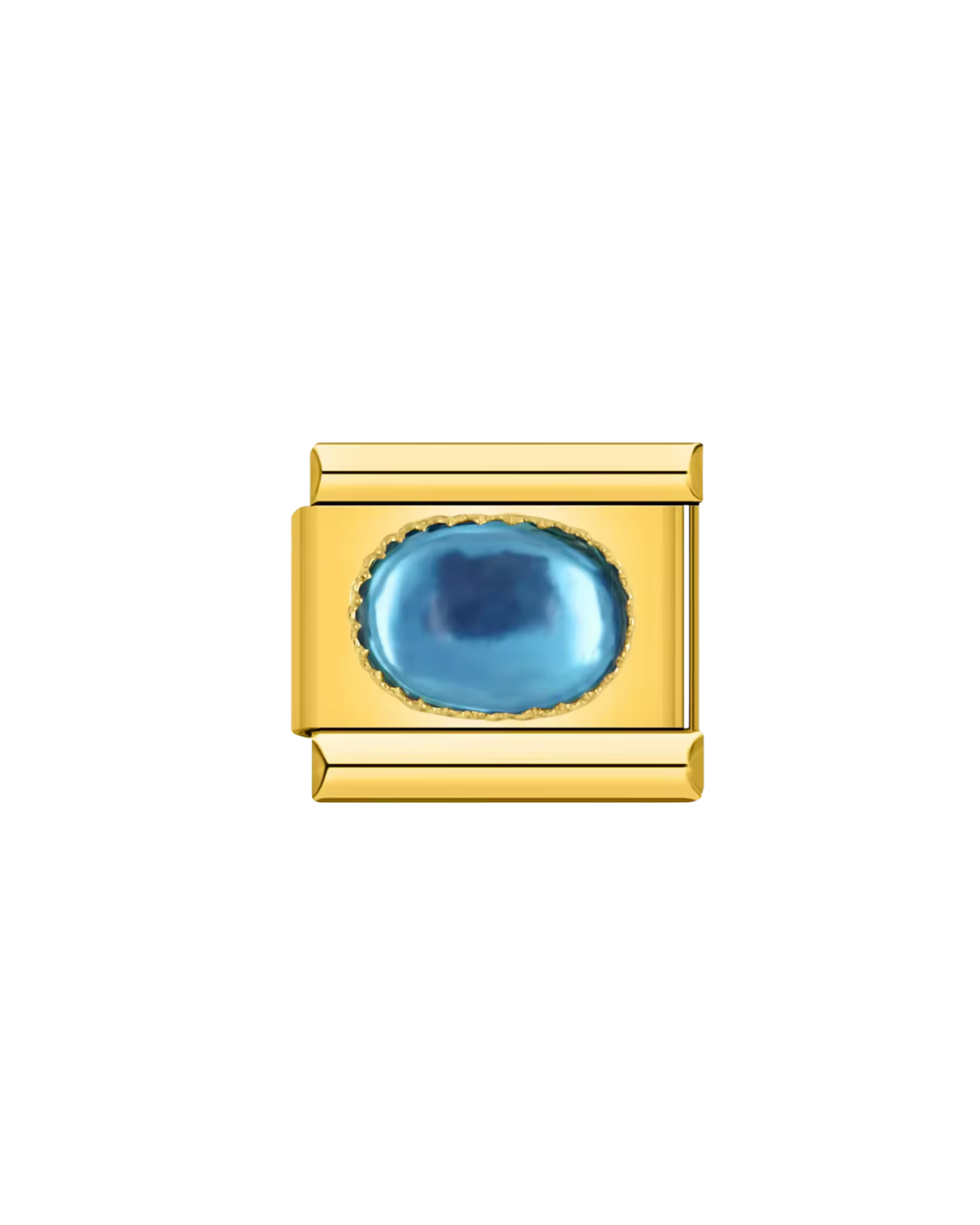 Perla azul-aqua golden charm