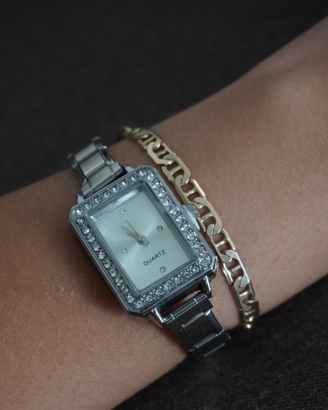 Italian Watch Square Silver