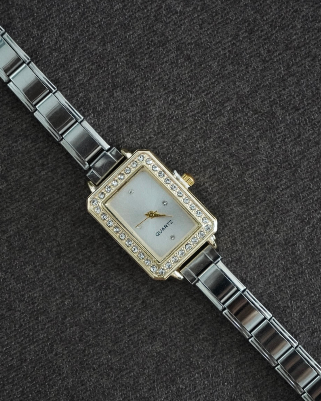 Italian Watch Square Silver & Gold
