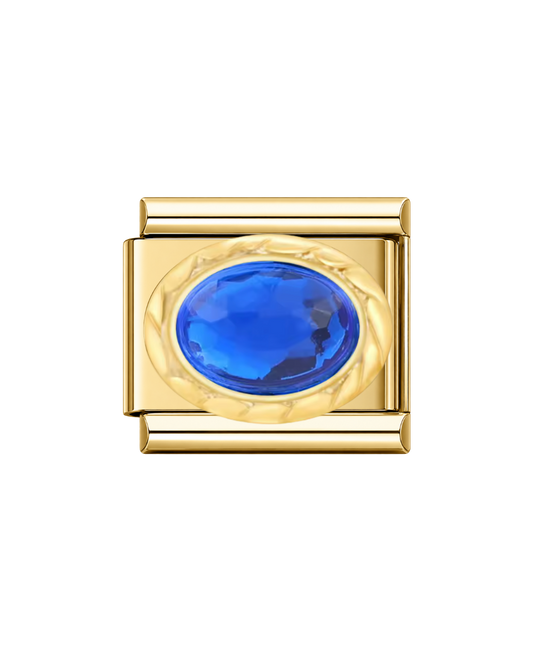 Blue stone golden charm