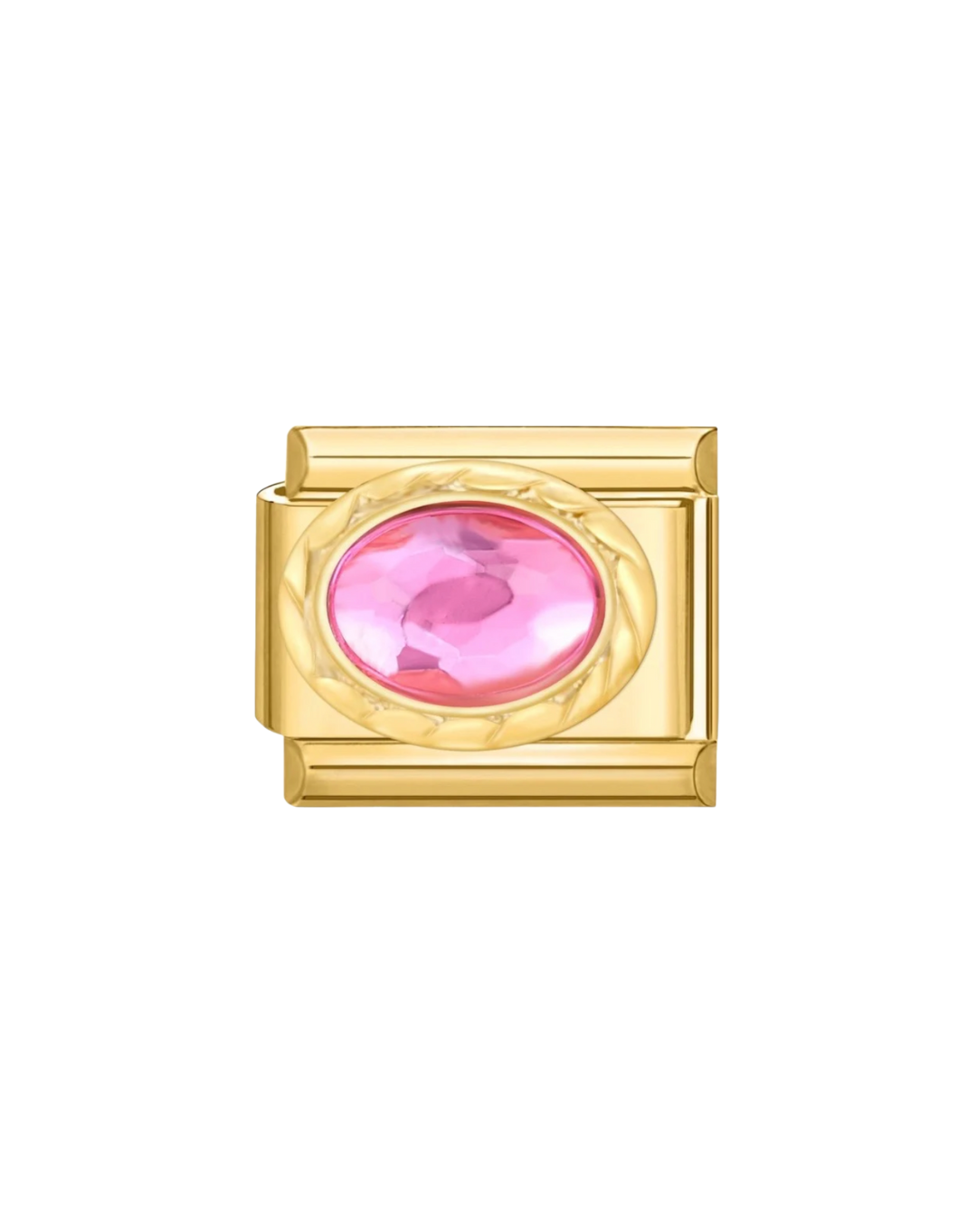 Pink stone golden charm