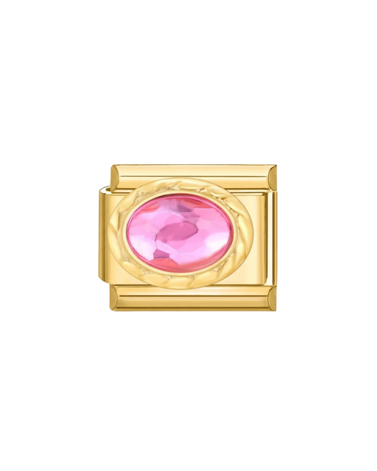 Pink stone golden charm