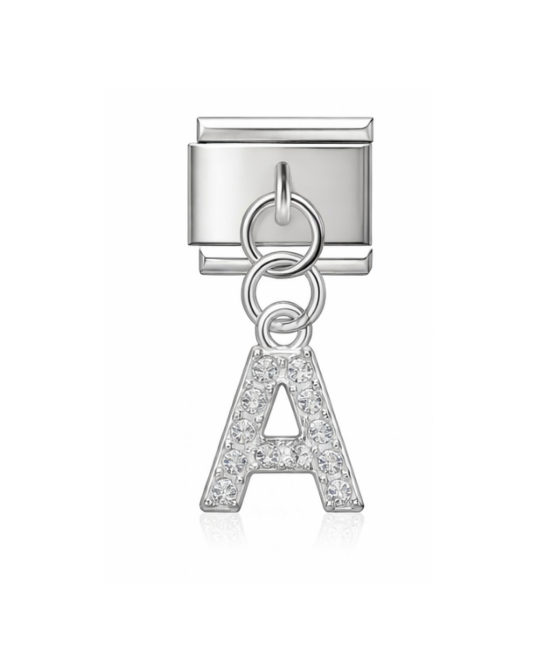 Colgante letras circonia silver