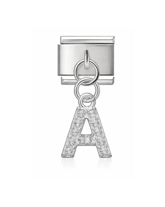 Colgante letras circonia silver