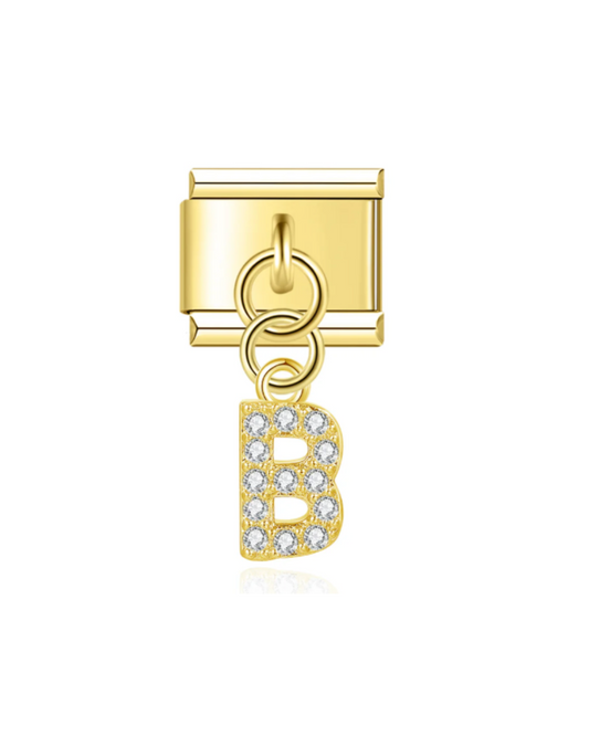 Colgante letras circonia golden