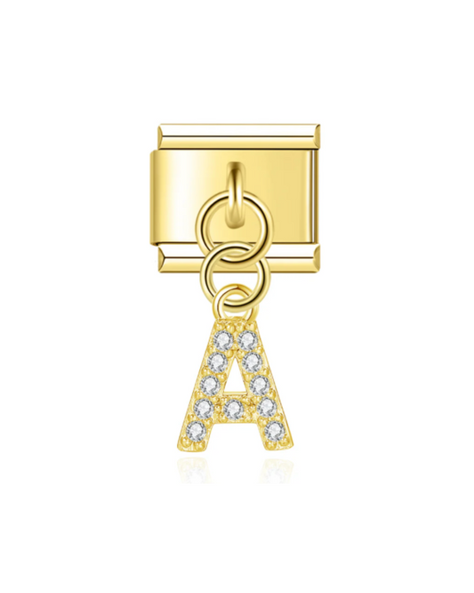 Colgante letras circonia golden