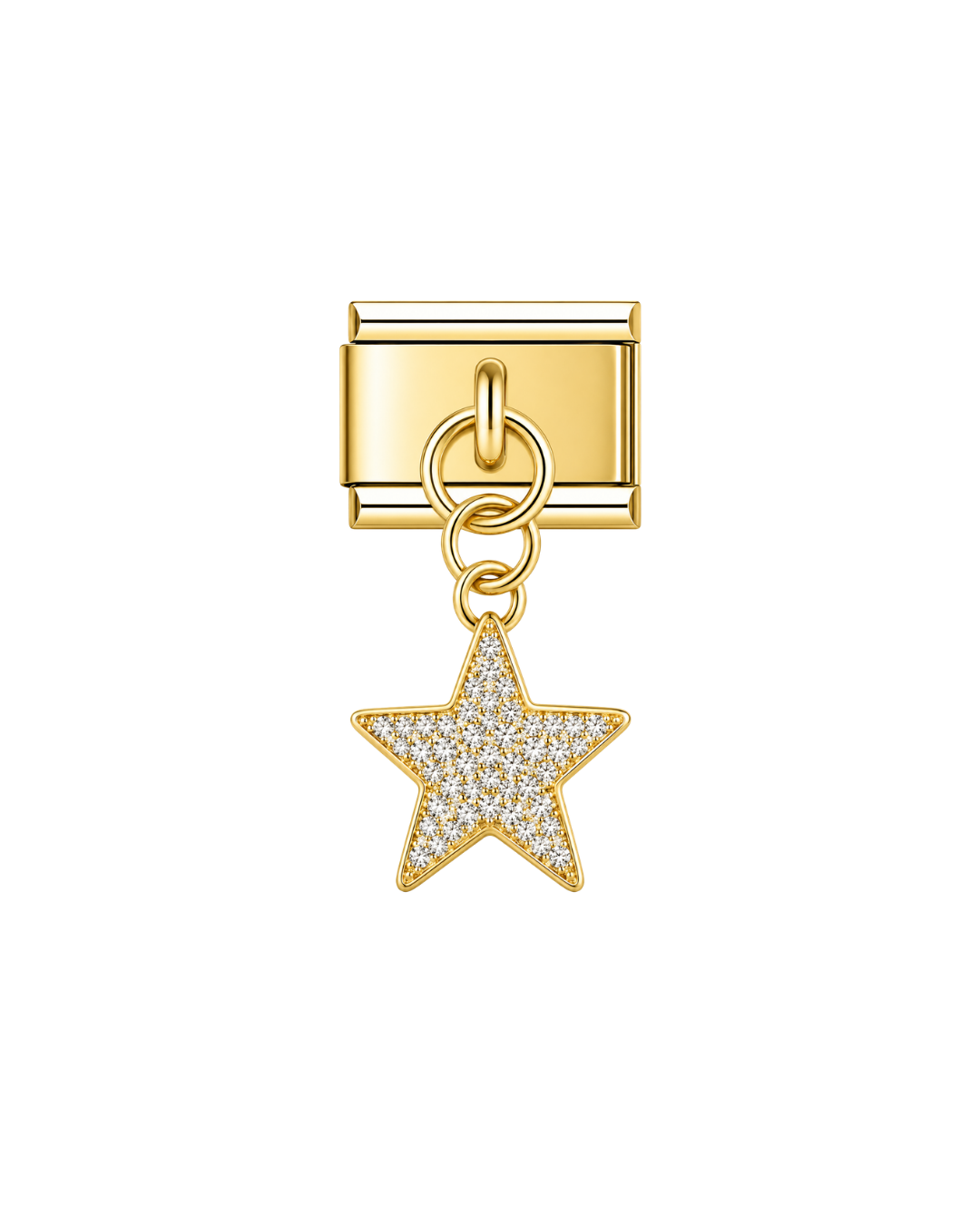 Colgante estrella de brillos golden
